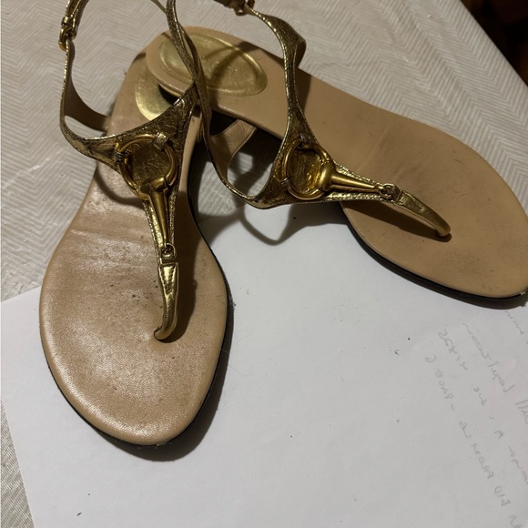 Gucci Gold Women's Sandals - Picture 1 of 3